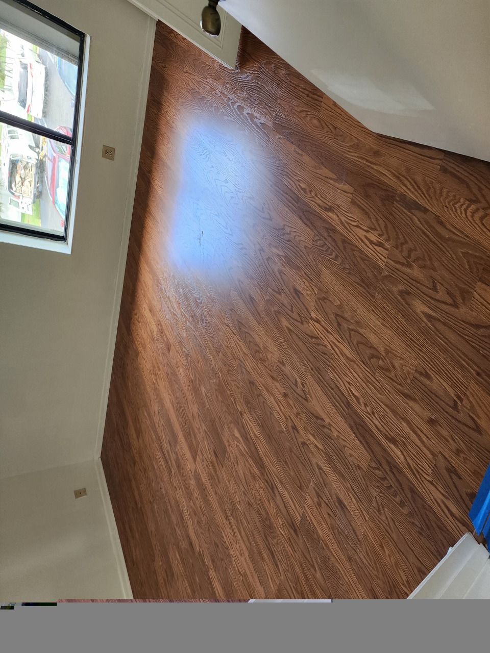 Hardwood floor after installation